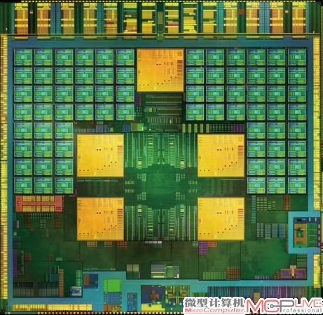 NVIDIA公布的Tegra 4晶圆照片图。不幸的是，NVIDIA有“修改”晶圆照片的“习惯”，所以所展示的图片多数为示意图，并非真正的芯片内部结构。