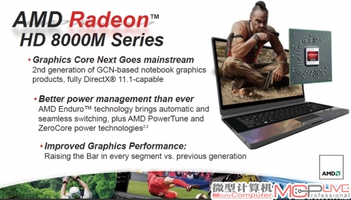 CES 2013展会上，AMD正式公布了Radeon HD 8000M系类显卡的资料。