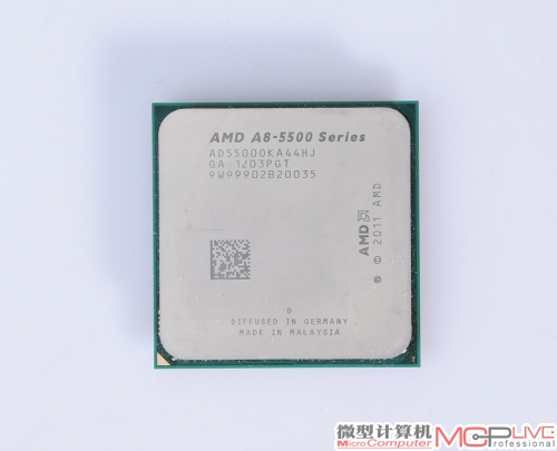 A8-5500 APU仍采用四核心设计，高动态加速频率为3.7GHz，其GPU规格有所降低，只配备256个ALU单元。